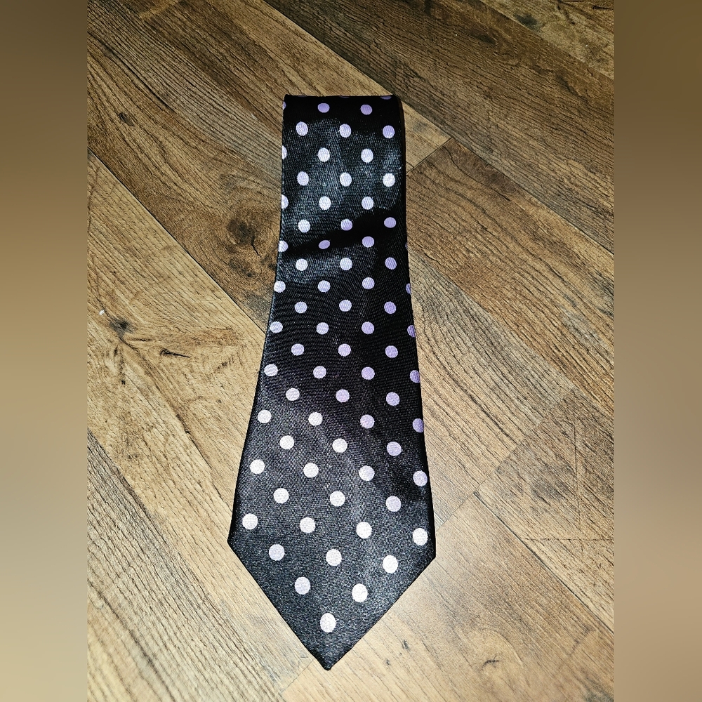 Black and Lavender Polka Dot Tie